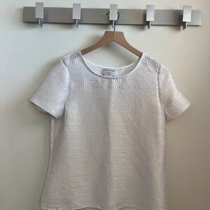 Covington Women's White Textured Short Sleeve Top